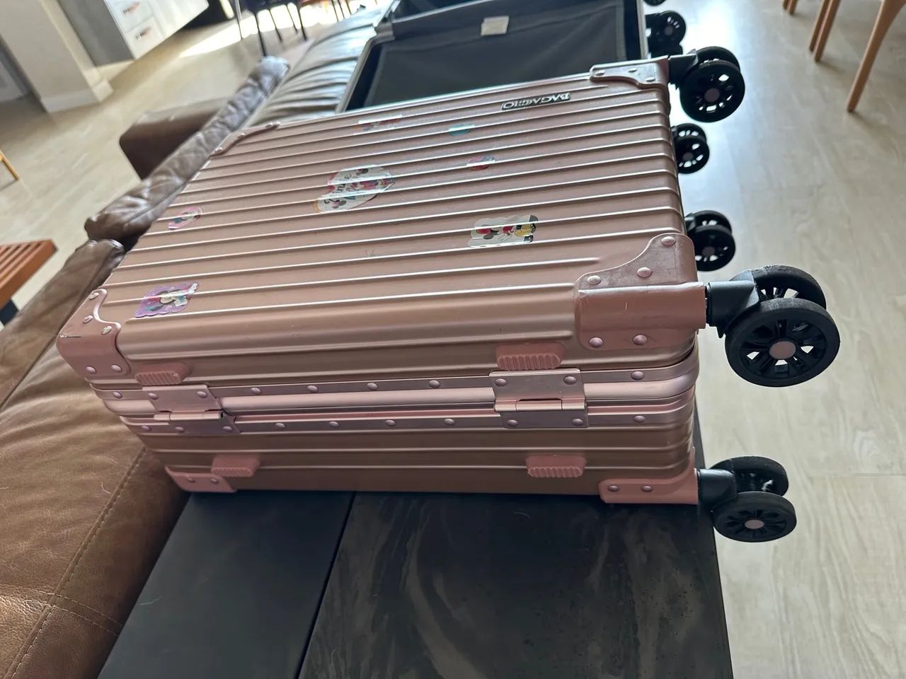 Malas cabine Bagaggio Tokyo prata e dourada - Foto 3