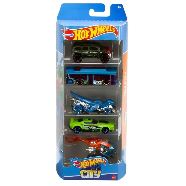 Cartela 5 Carrinhos Hot Wheels Hw City Hly76 Mattel Original Lacrado