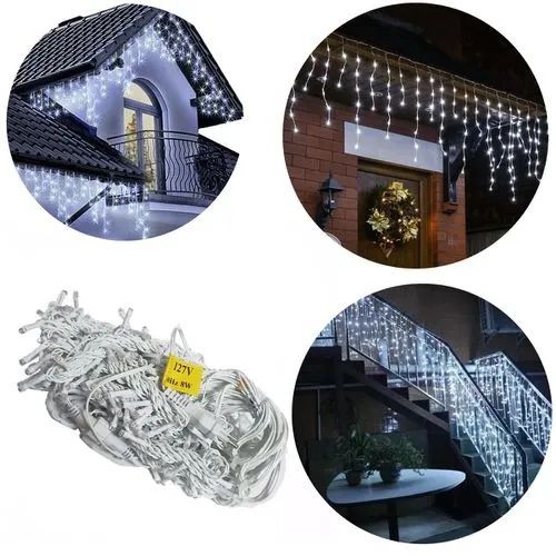 Cascata 400 Led 10m Natal Prova D´agua Quente Frio 110v - Foto 3