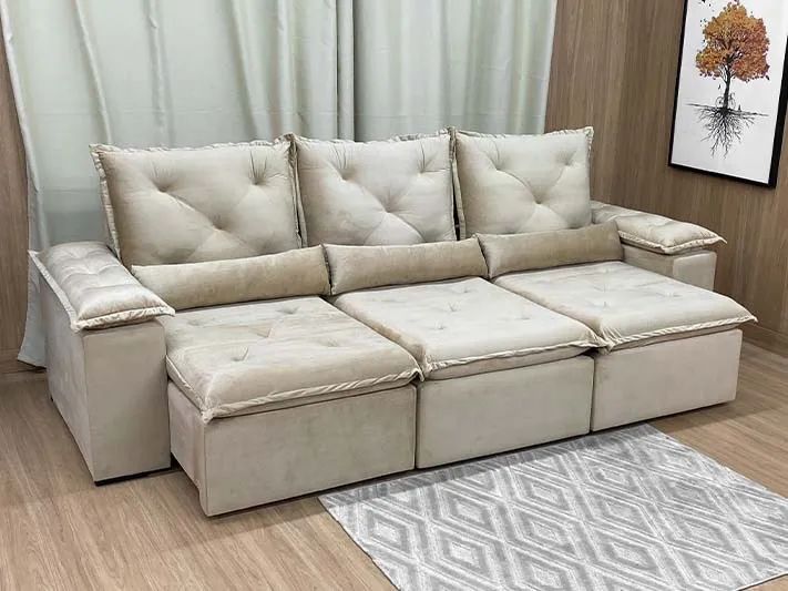 Sofá Retrátil Reclinável Safira 2,70m Premium a653