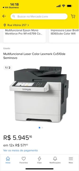 Lote de impressora LEXMARK CX510 9 peças 