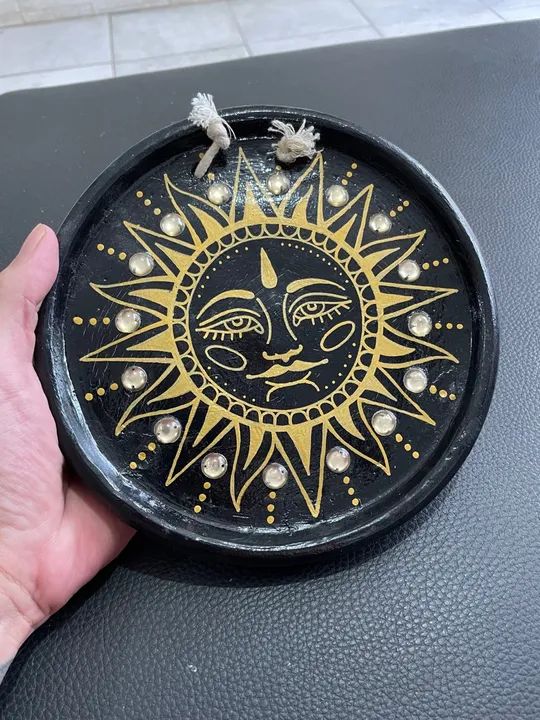 Quadro Decorativo Sol Dourado - Foto 3