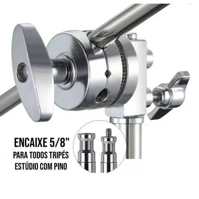 Manopla De Efeito Aço Inox Cs-300 Greika Para Braço E Tripé