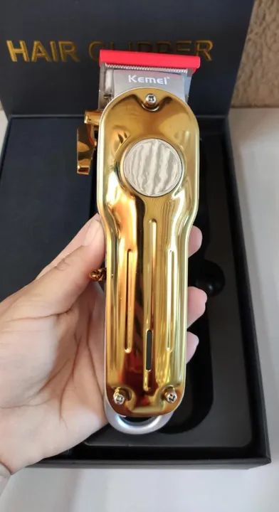 Maquina Profissional de Cortar Cabelo Kemei Gold - Foto 3