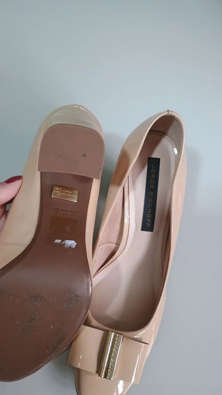 Scarpin Jorge Bischoff Bege com Detalhe de Laço - 35 - Foto 4