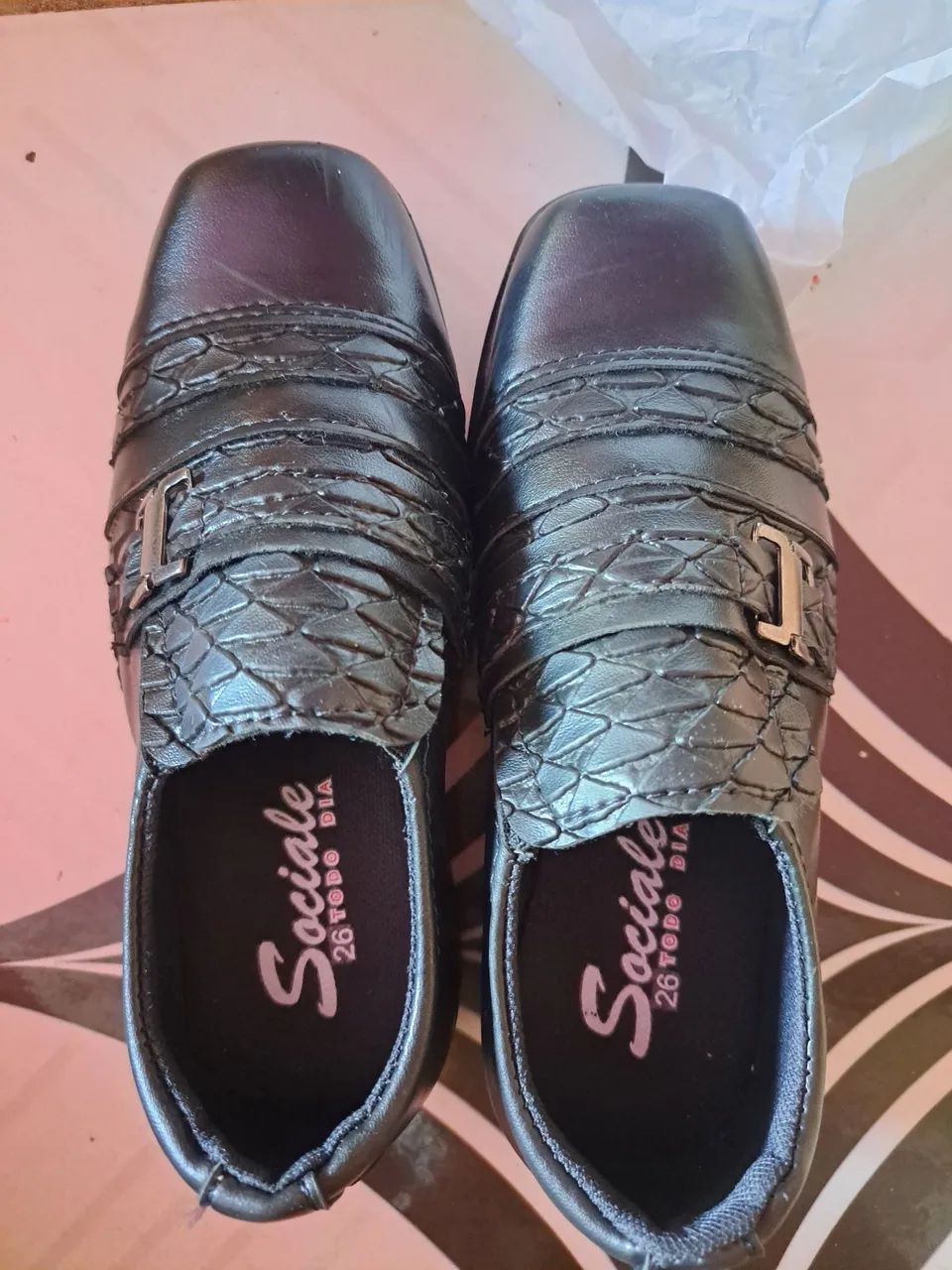 Sapato Social Preto - Infantil. - Foto 4