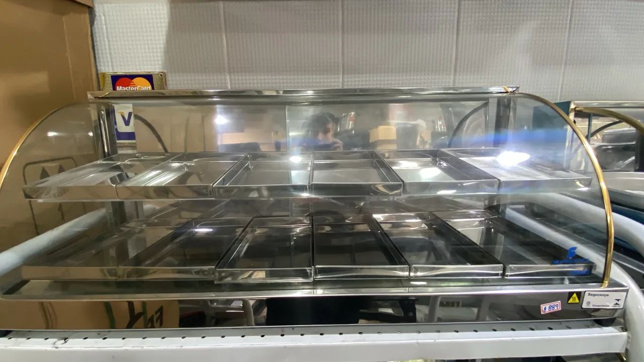 ESTUFA 12 BANDEJAS DUPLA VITRINE DE SALGADOS NOVA