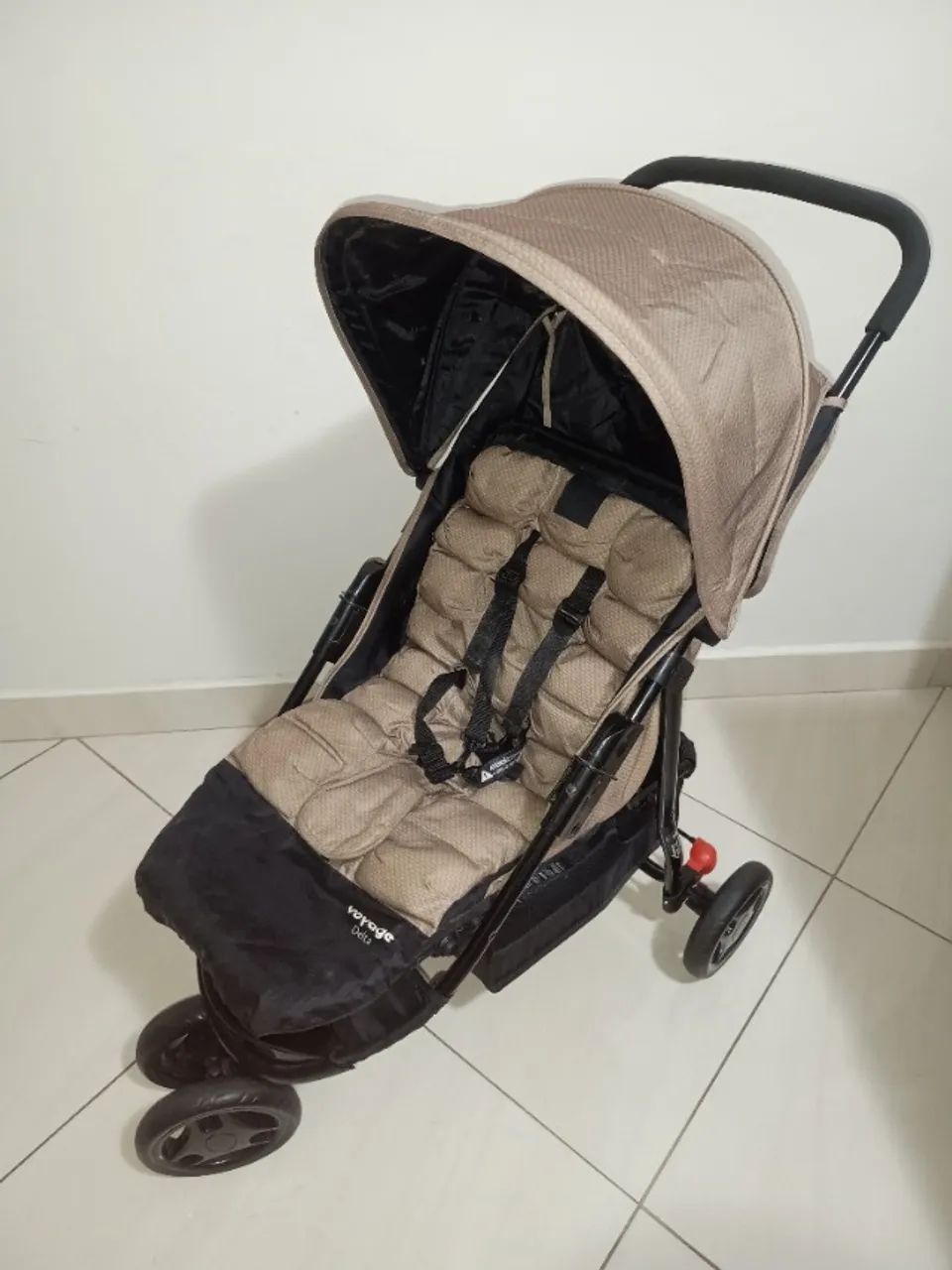 Carrinho + Bebê Conforto Voyage Delta Bege - Foto 3