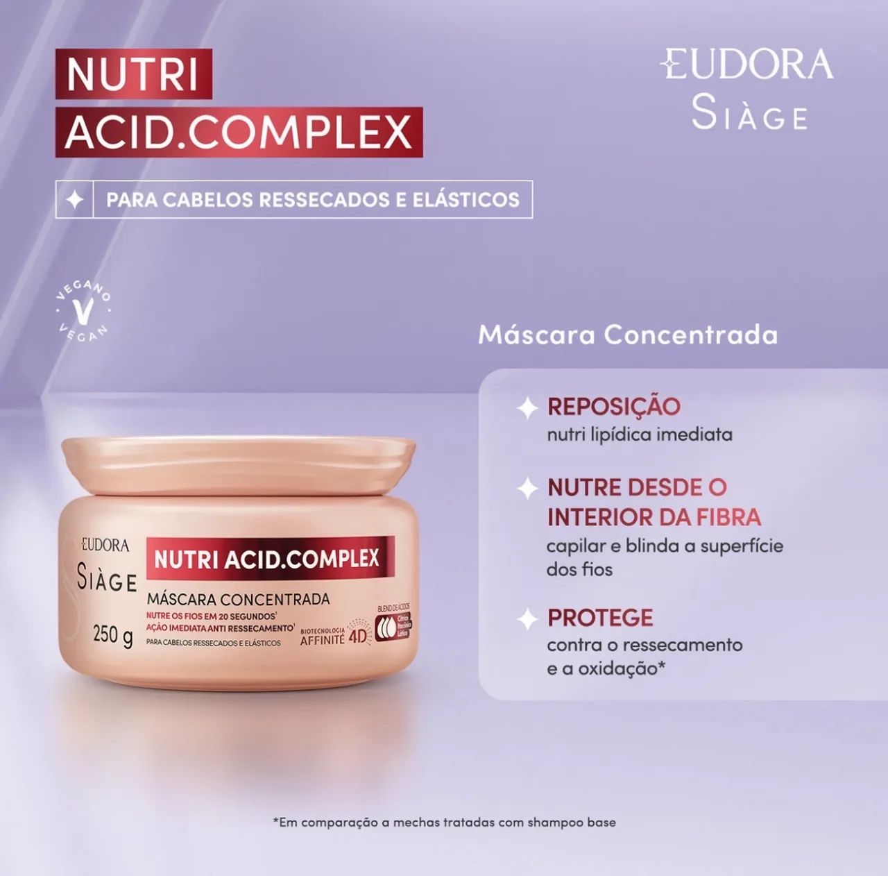 Máscara Capilar Concentrada Siàge Nutri Acid.Complex Eudora - Foto 2