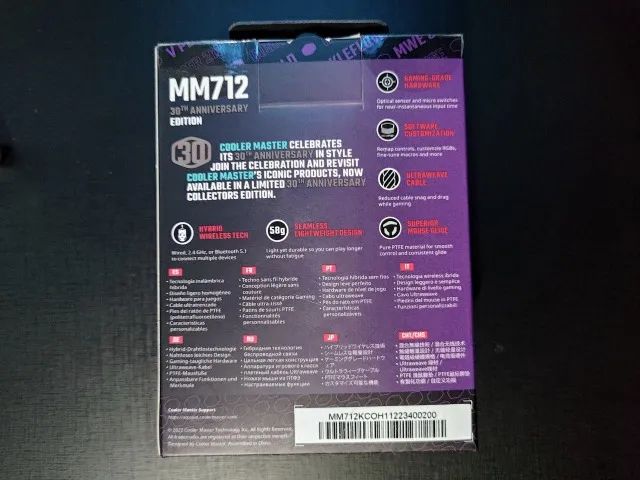Mouse sem fio Cooler Master Mm712 Rgb, Edição especial 30 anos, 19.000dpi Preto (LACRADO) - Foto 2