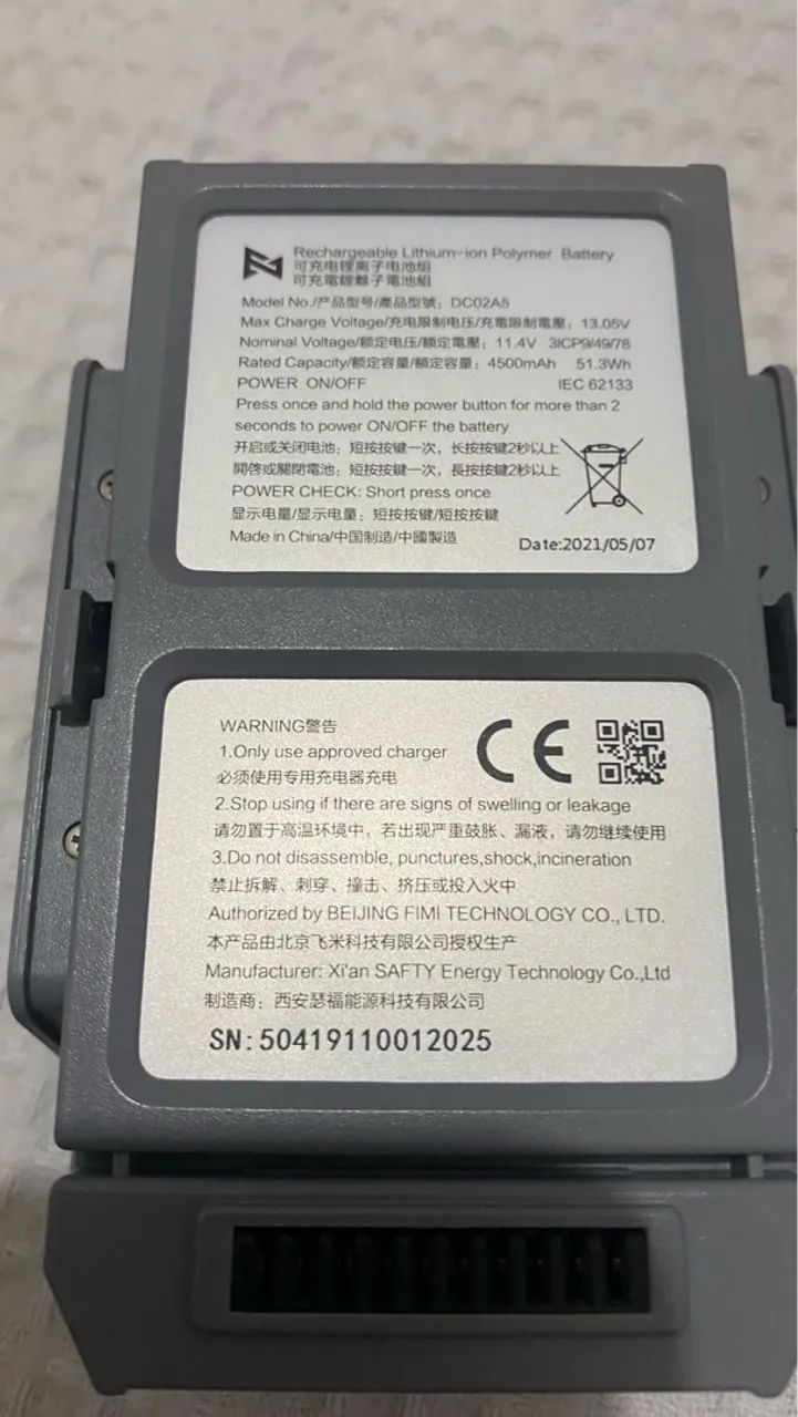 Bateria do FIMI X8 SE e SE V2- DC02A5