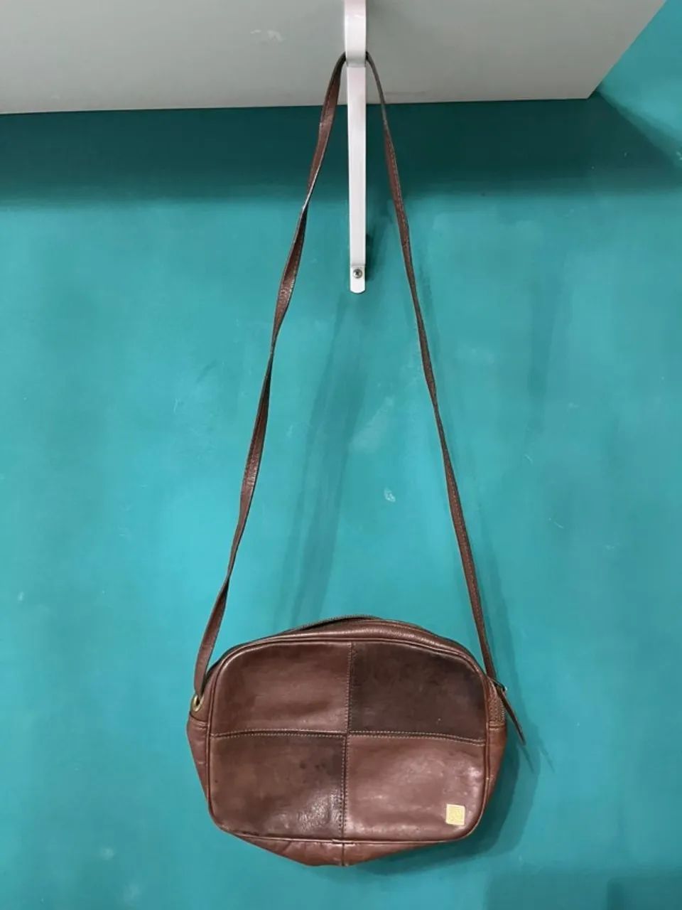 Bolsa marrom couro verdadeiro
