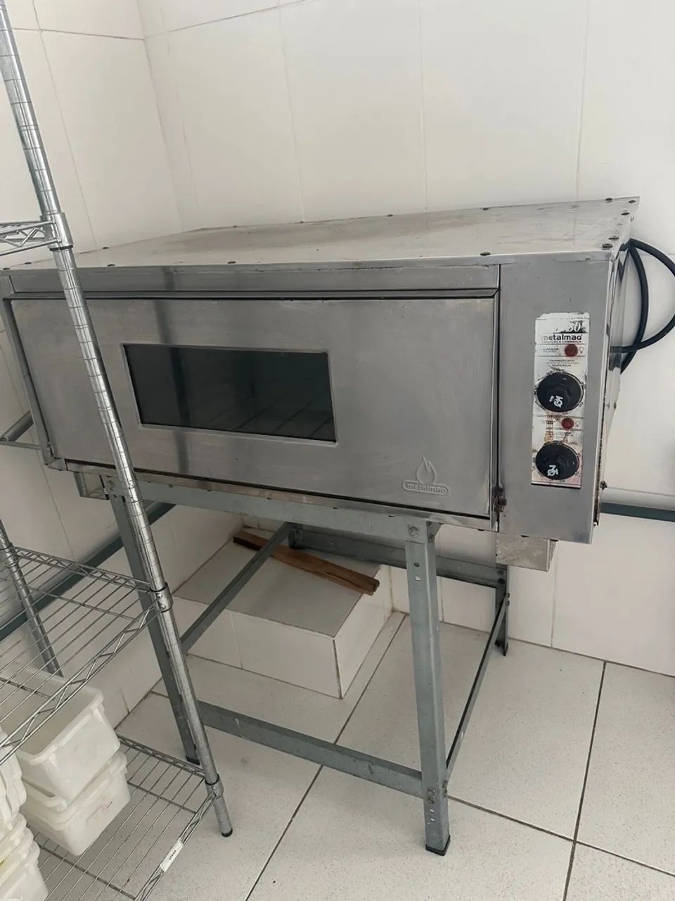 FORNO GUILHOTINA ELÉTRICO METALMAQ SERIE 80 C/ PEDRA REFRATÁRIA E CAVELETE