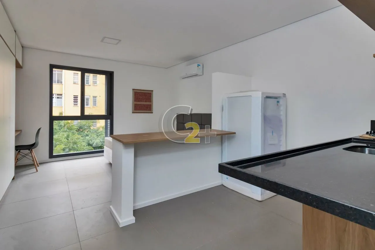 Studio a venda em Higienopolis, 1 banheiro sem vaga 27m2 mobiliado