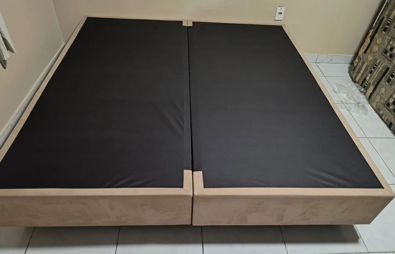 Box Queen Bege Suede