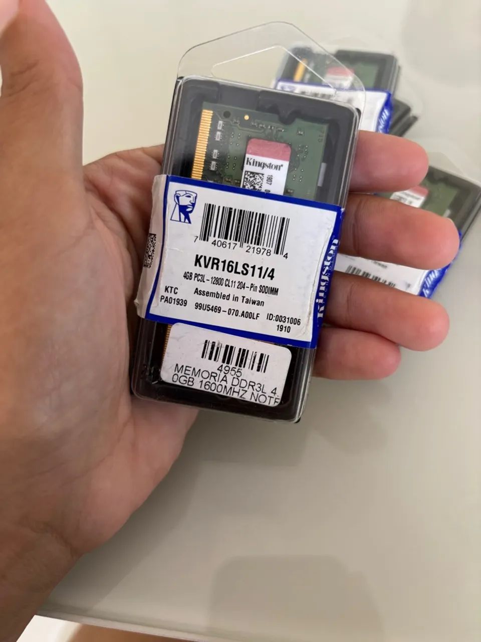 Lote 6 Memória RAM Kingston 4GB DDR3L Notebook