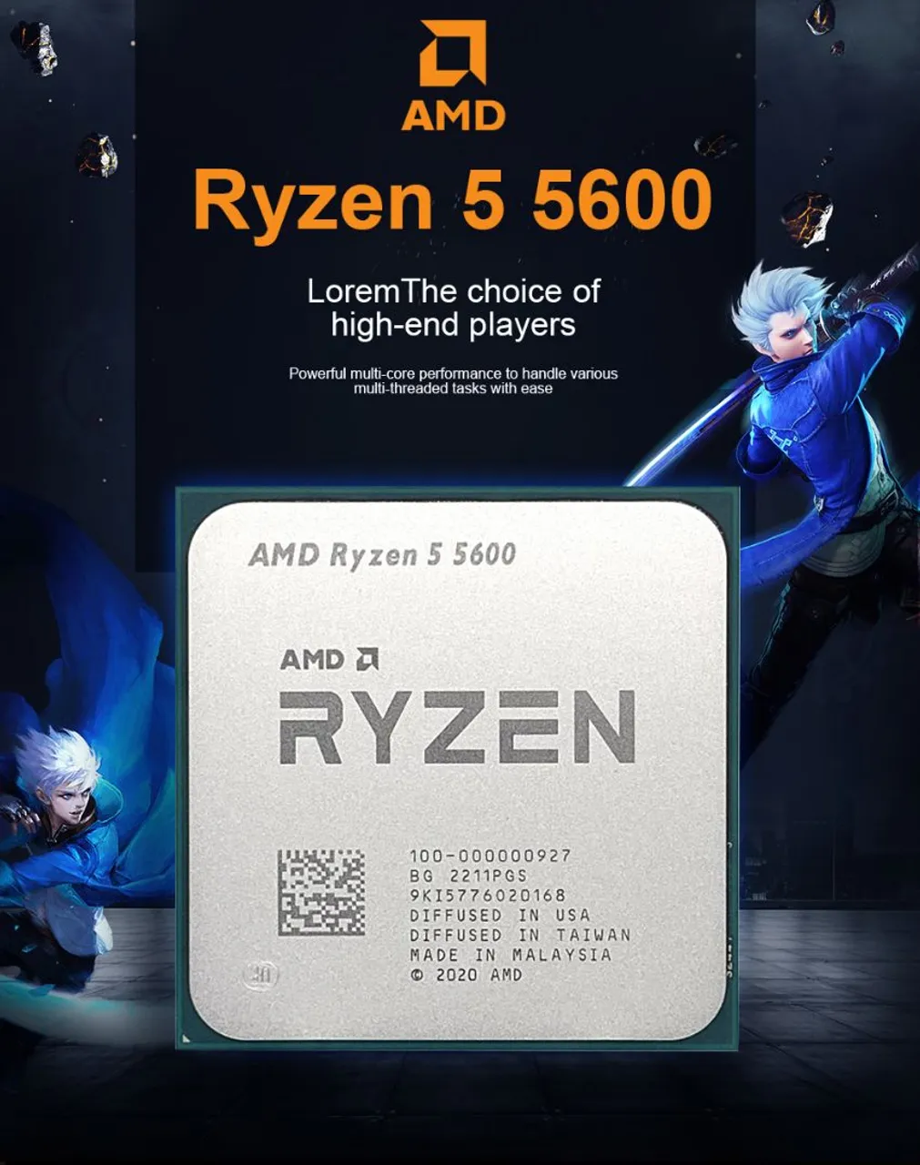 Processador AMD Ryzen 5 5600 + Air Cooler Deepcool Gammax Ag400