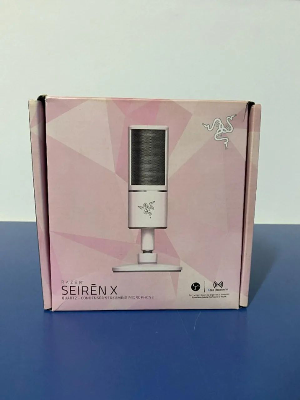 Microfone Gamer Razer Seiren X Quartz Pink Rosa Para Podcast USB Pink RZ19-02290300 - NOVO - Foto 3