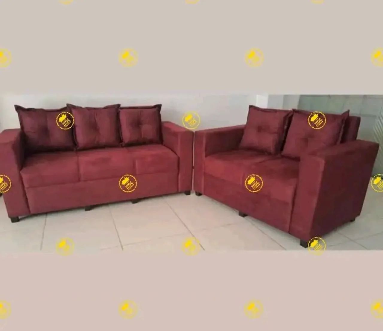 Conjunto de Sofá 3 e 2 Lugares Marrom65171907356163121