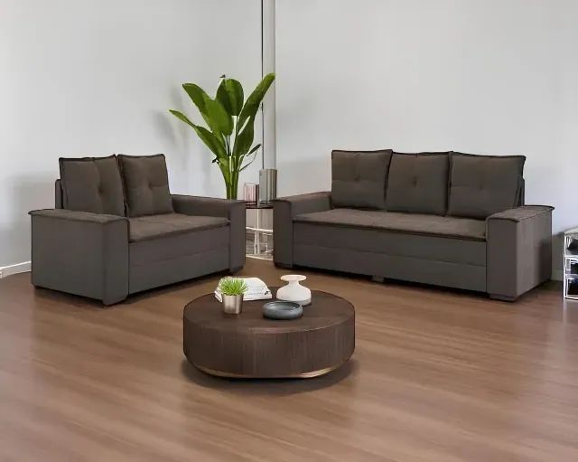 Sofa maldivas 2 e 3 lugares marrom 