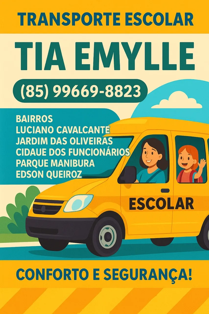 Transporte escolar (Luciano Cavalcante, jardim das Oliveiras e redondezas)