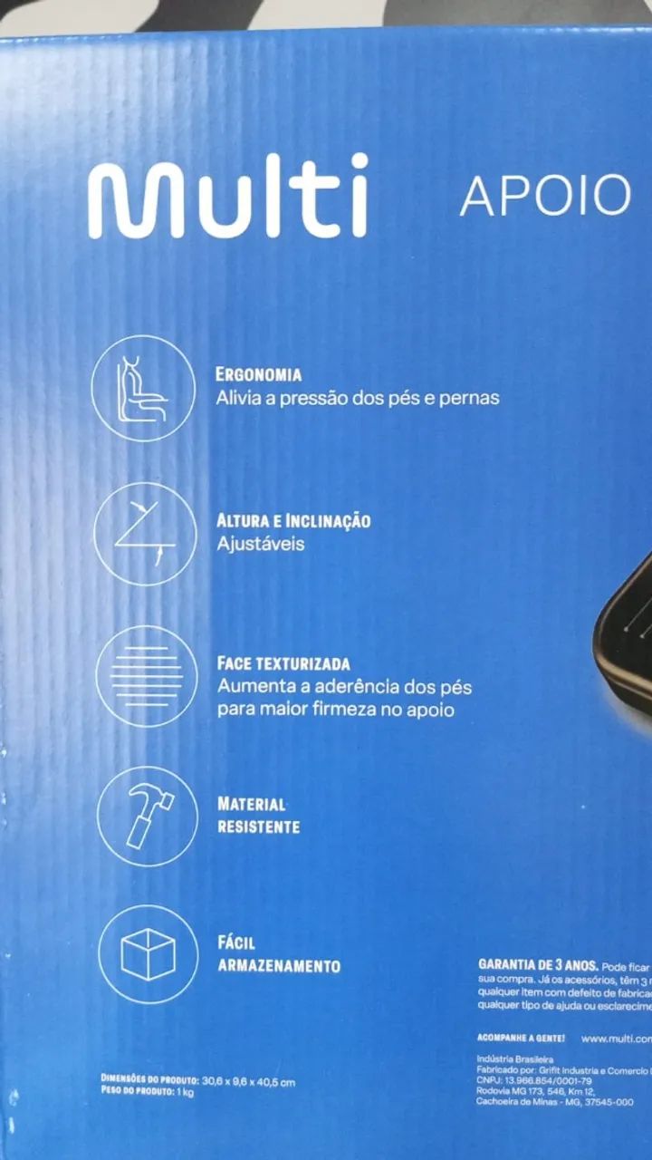 Apoio Para Os Pés Ergonômico Ajustável Multi - Foto 2
