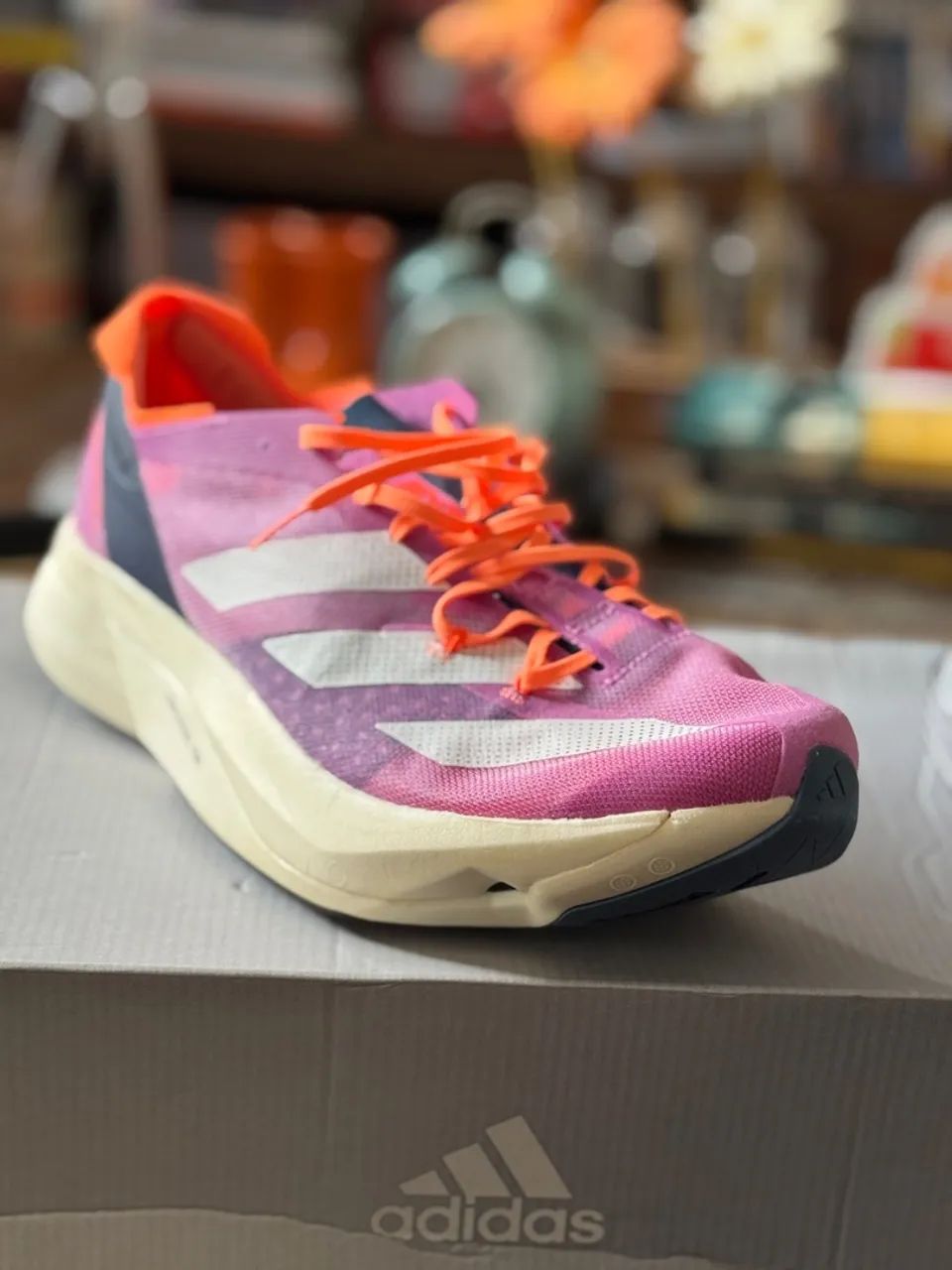 Tênis Adidas Adizero Adios Pro 3 - Novo na caixa - Rosa e Laranja - Tamanho 45