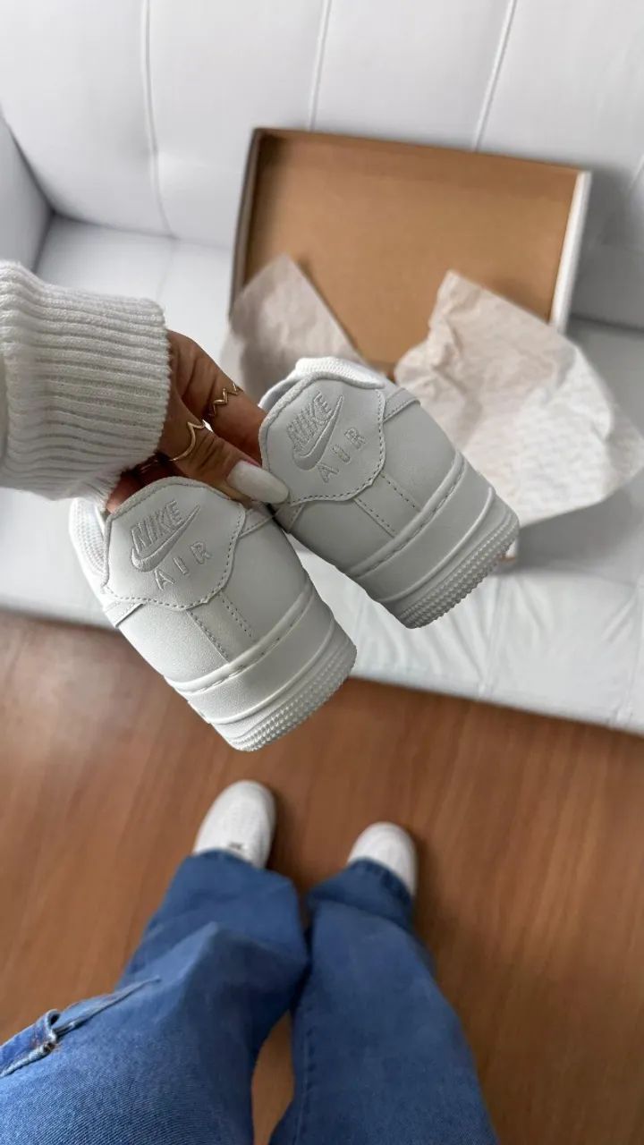 Nike Air Force 1 Branco Unissex Luxo - Foto 6