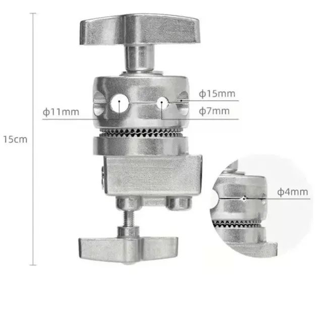 Manopla De Efeito Aço Inox Cs-300 Greika Para Braço E Tripé - Foto 2
