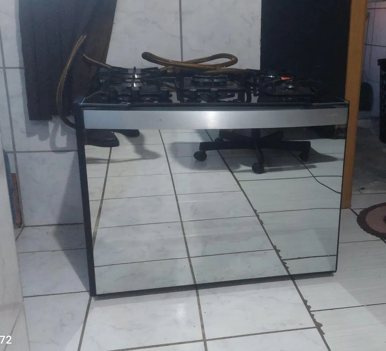 Fogão de embutir 5 a gás bocas preto de vidro dako diplomata bivolt 110/220V - Foto 2