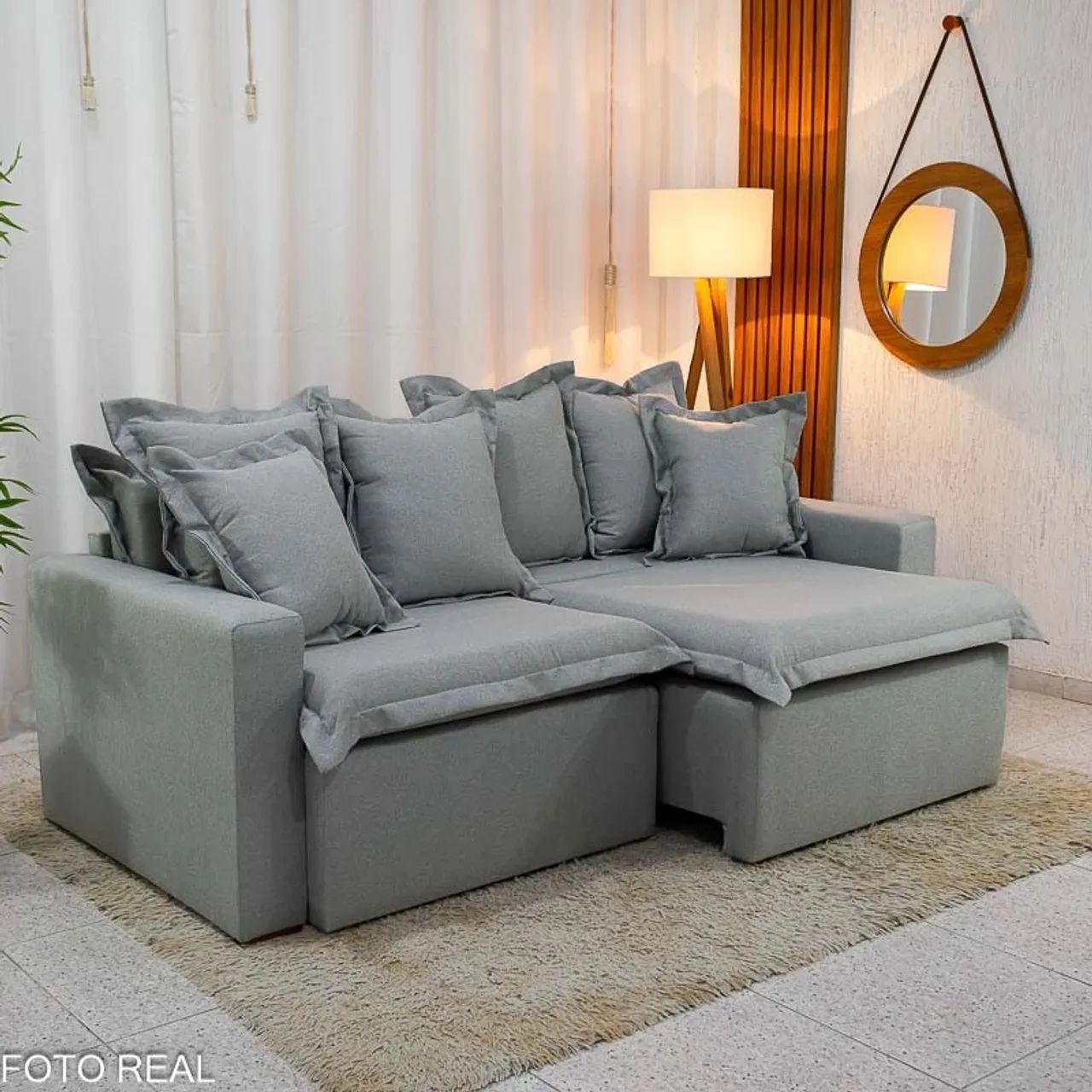 Sofá Retrátil e Cama Torino 2.10m Linho - Sem Caixa - Foto 2