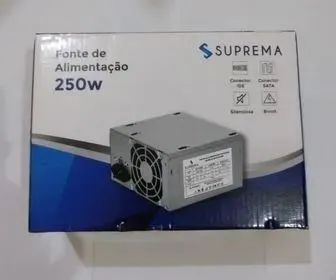 Fonte de Alimentação 250W silenciosa Bivolt conector SATA e IDE