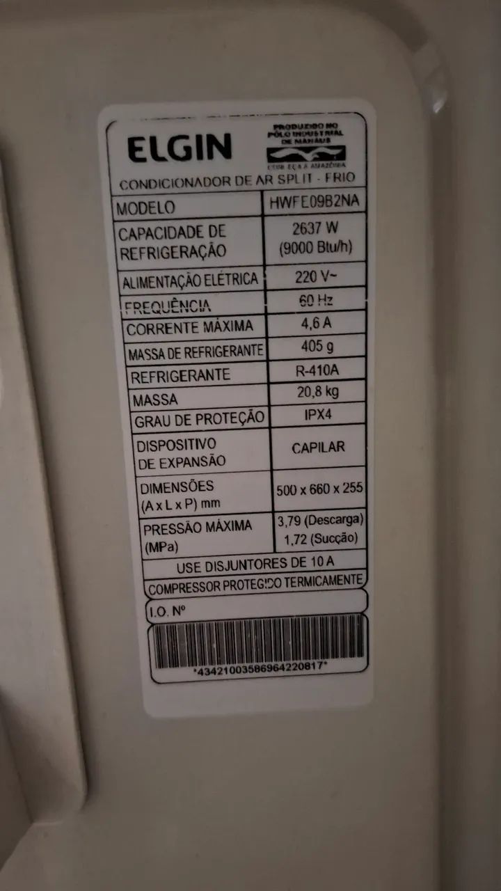 Ar-Condicionado Split Elgin Eco Power  9.000 BTUs  - Foto 3