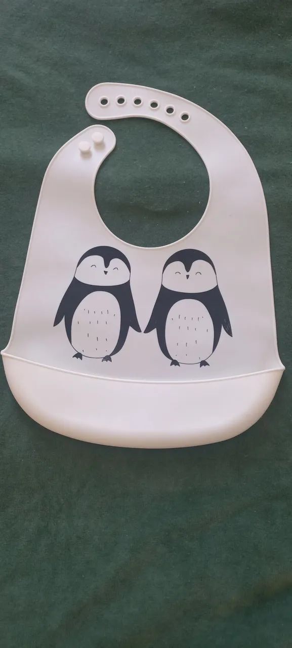 Babador de silicone Pinguim 
