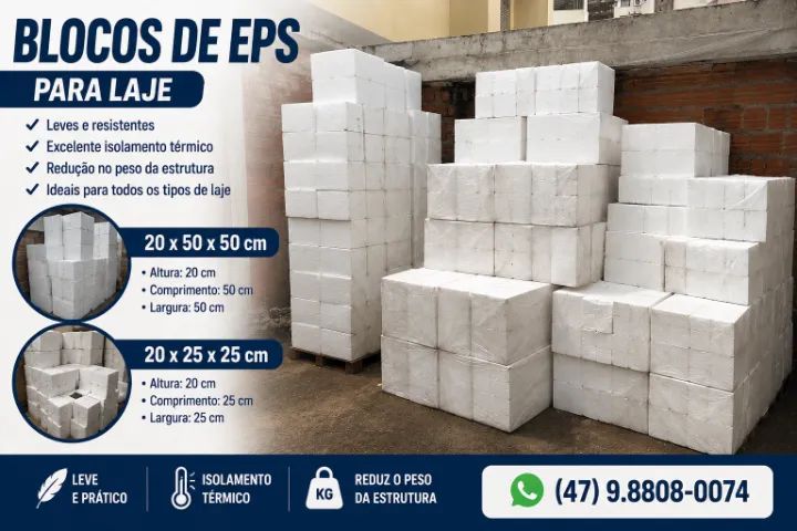 BLOCO DE EPS 50X50 e 25x25 - Altura 20cm