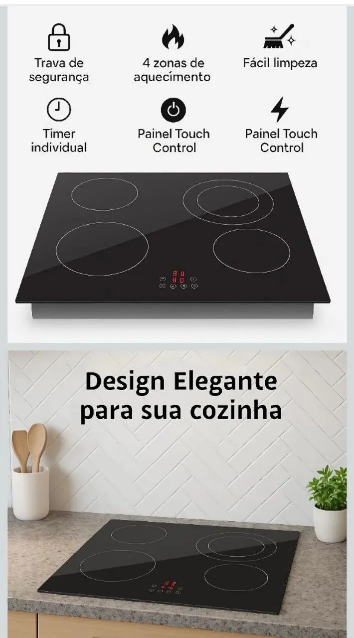 Cooktop eletrico 4 bocas 220v - Foto 4