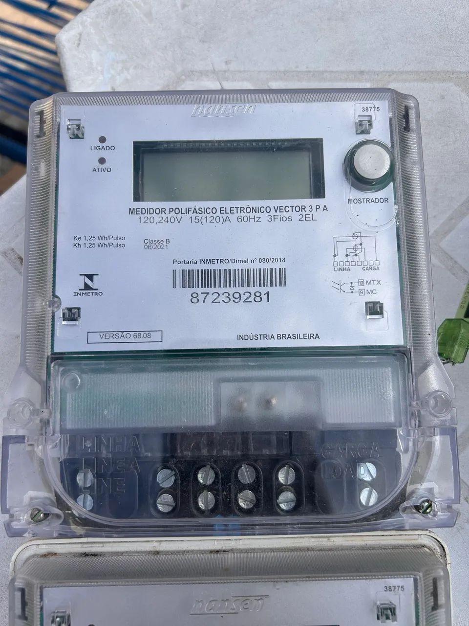 Contador de Kwh trifásico
