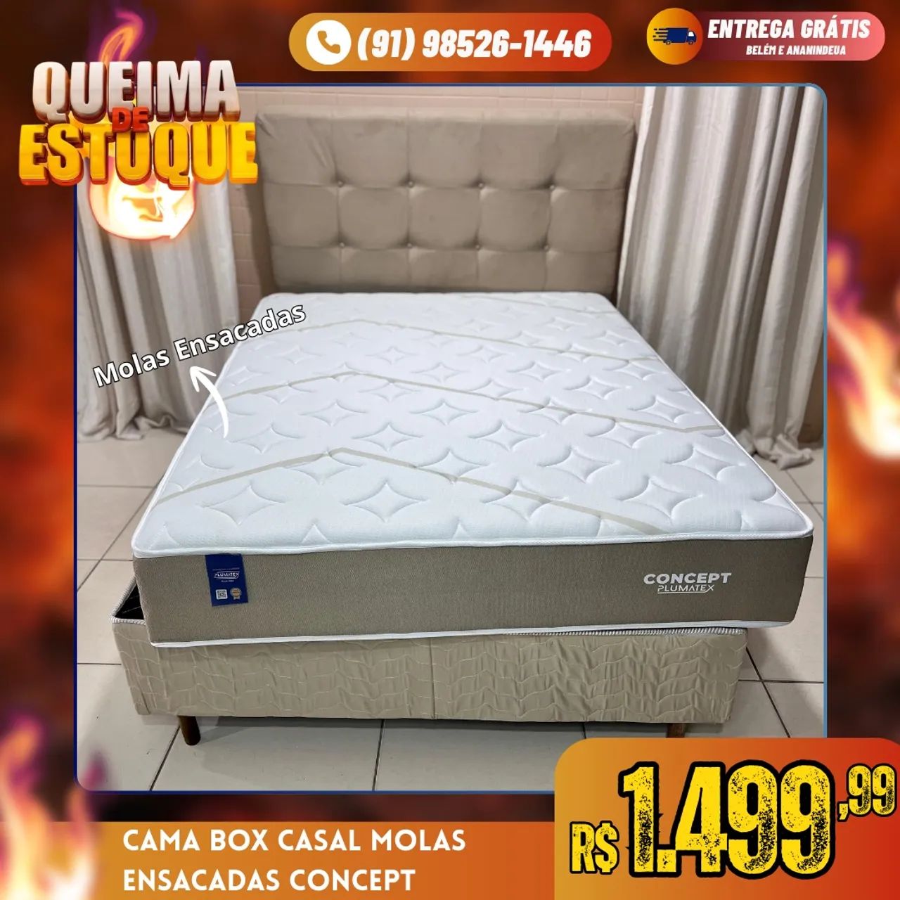 Cama Box Casal Molas Ensacadas Concept 