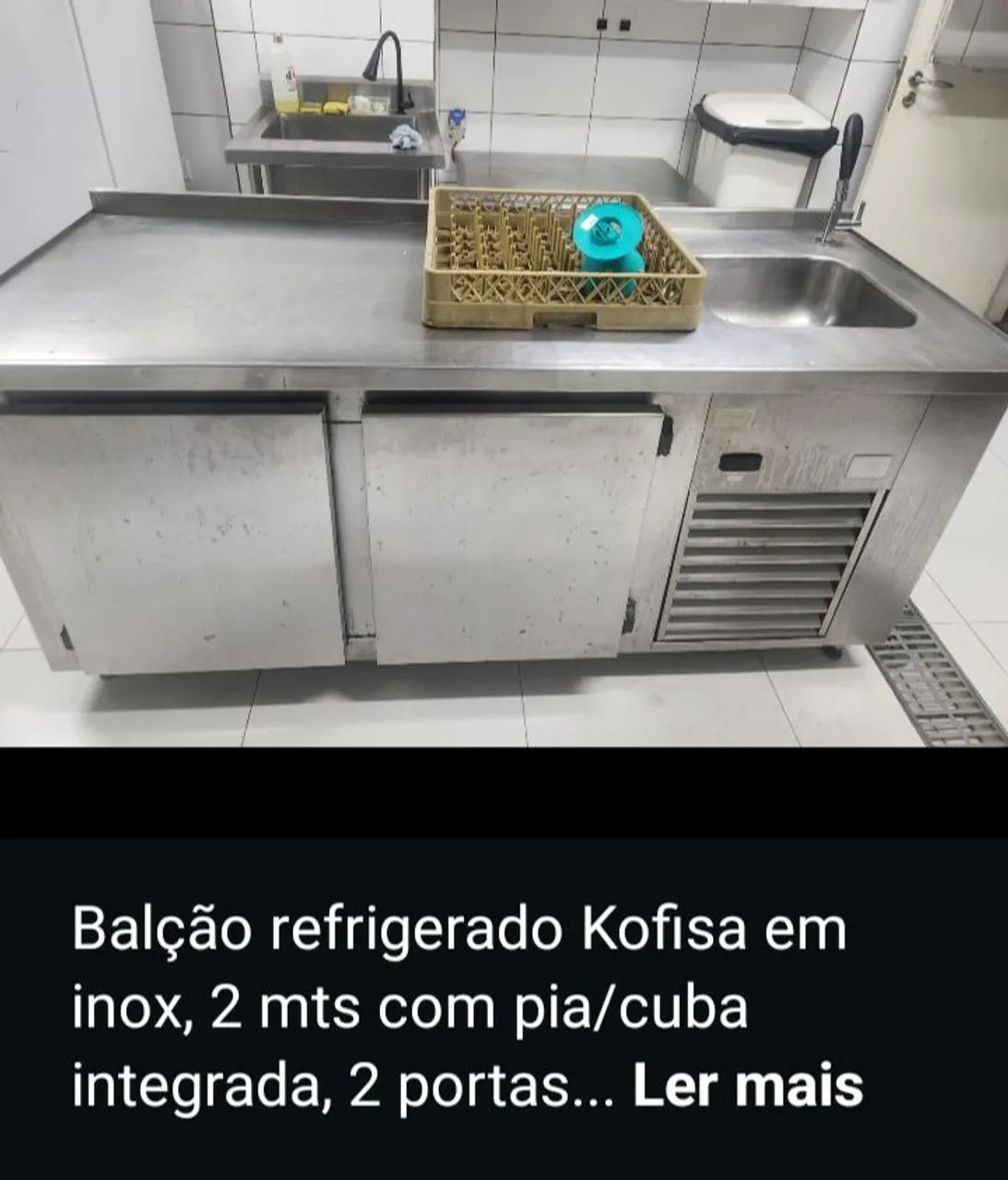 Balcão de encosto refrigerado com pi 