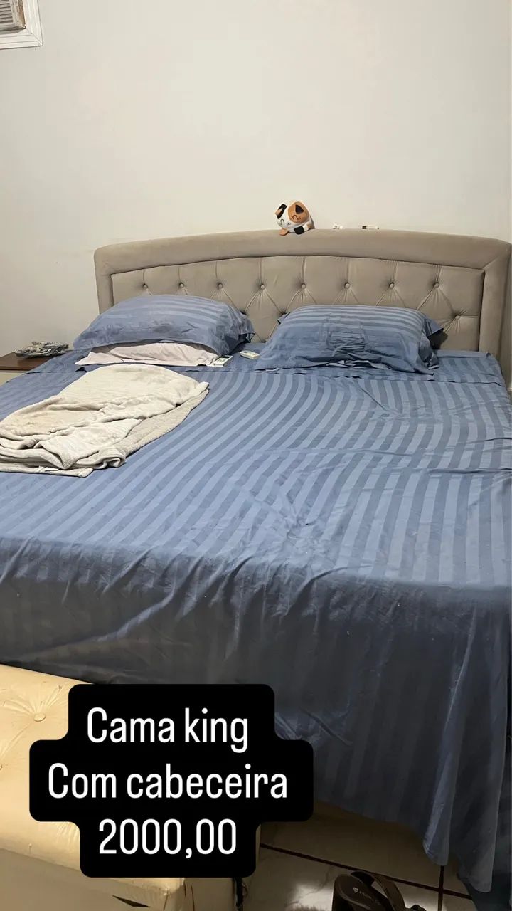 Cama king usada por um ano