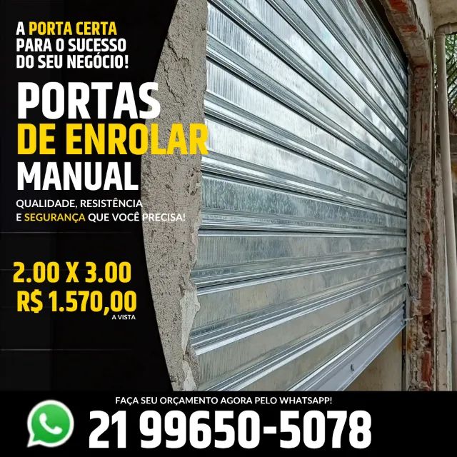 Porta e aço de enrolar.