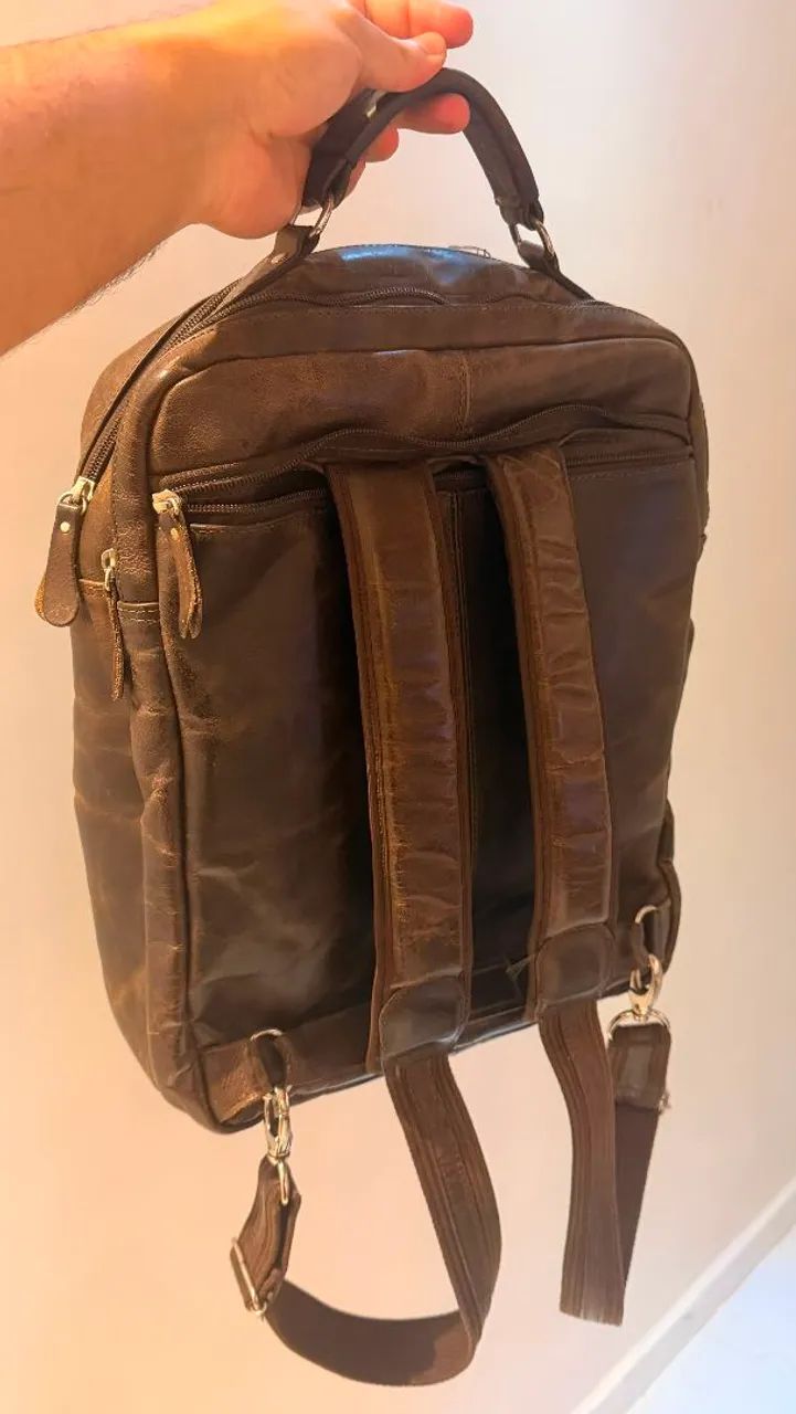 Mochila de couro usada  - Foto 2