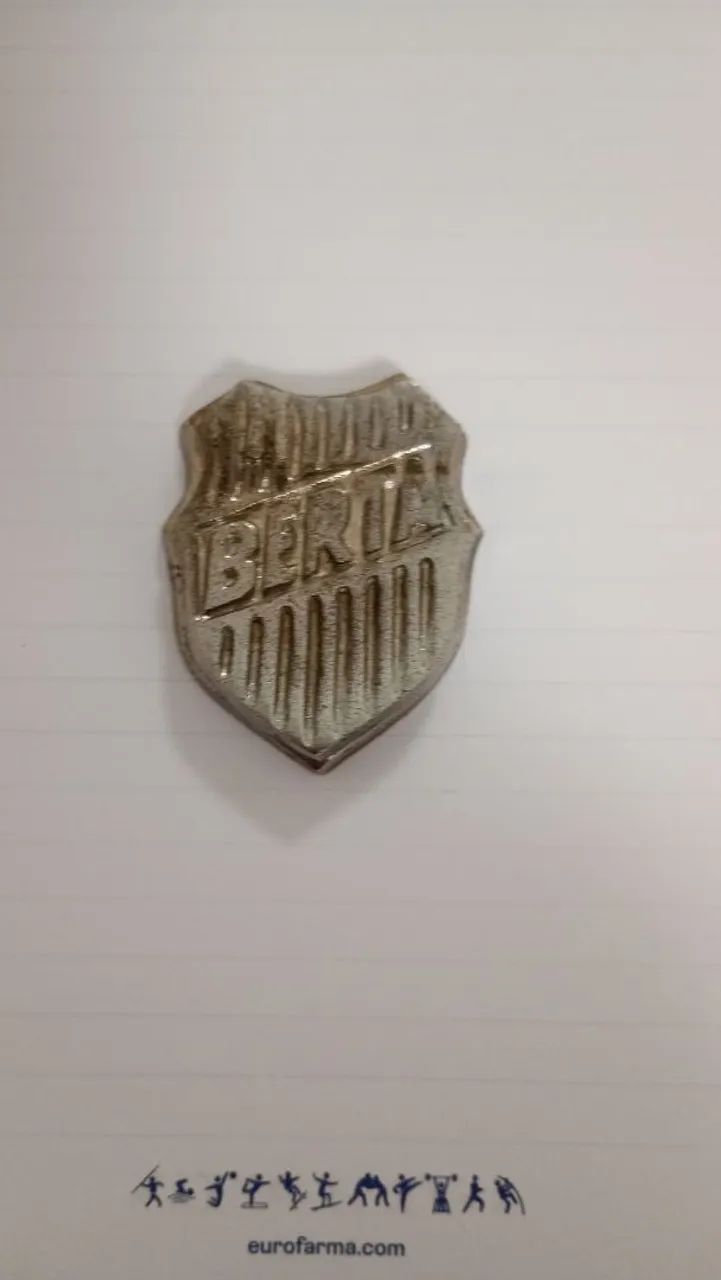 Espelho /emblema de fechadura para cofre antigo BERTA