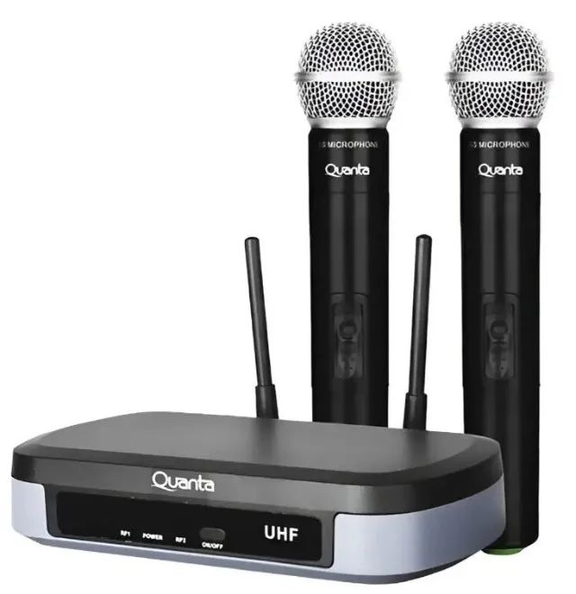 Microfone Dinâmico Duplo Wireless Vhf
