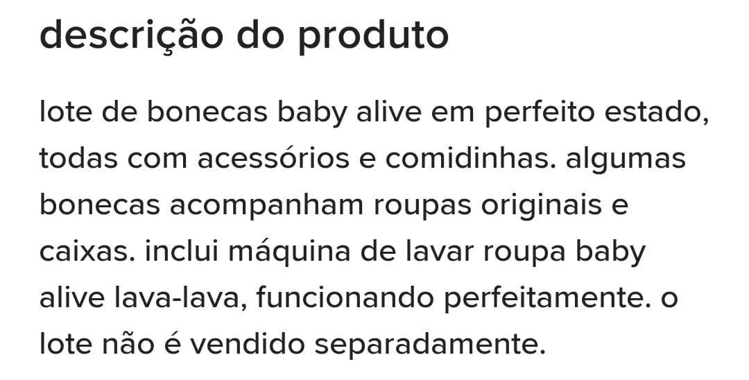 Lote de bonecas tudo em perfeito estado 