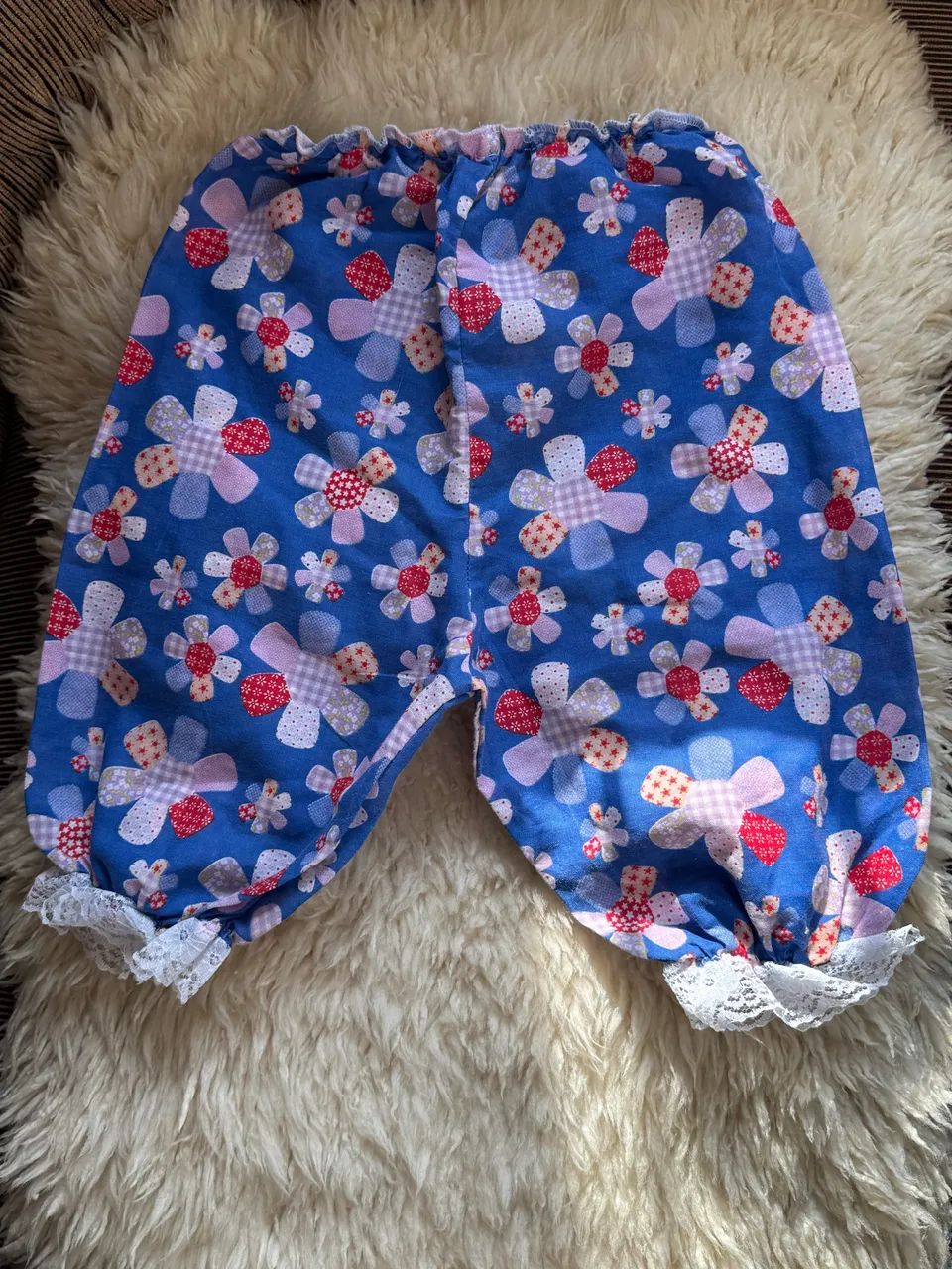 Vestido de Festa Junina Infantil - Azul Floral com Manga Longa - Foto 5