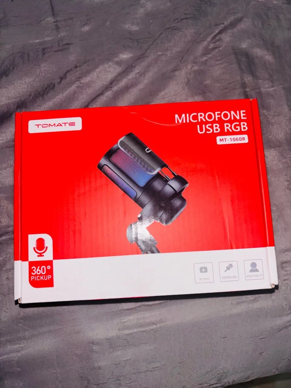 Microfone USB RGB MT-1060R rosa - Foto 3