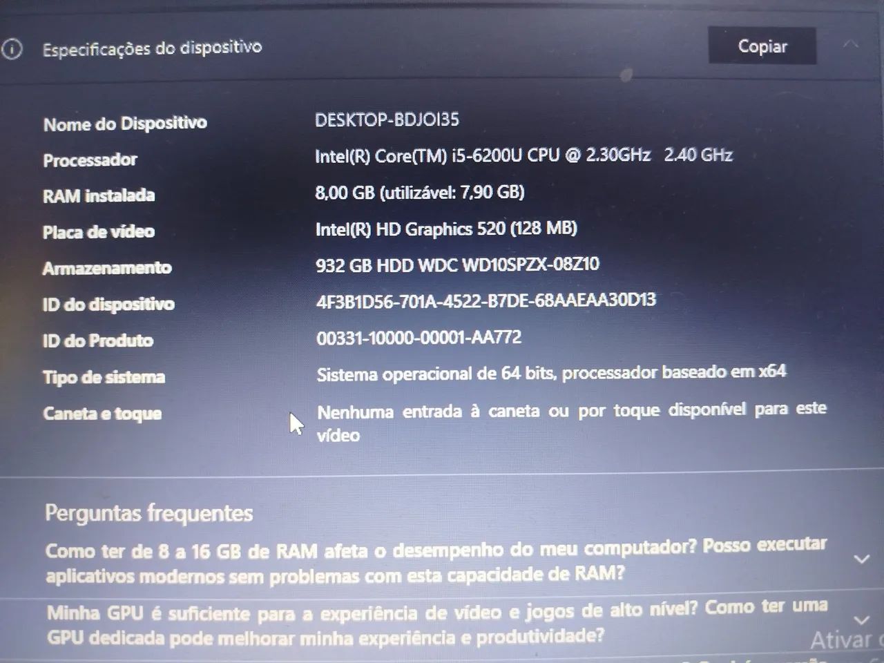 Notebook HP ProBook - 1 TERA de Memória + SSD128 + 16Gb RAM Intel core i5 - Foto 5