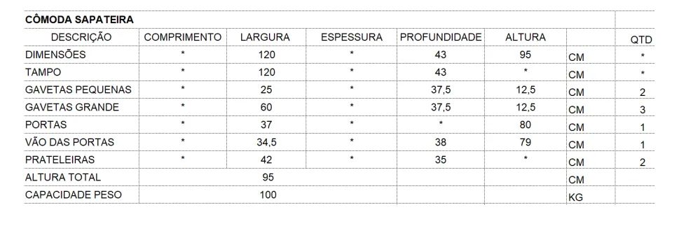 Cômoda Sapateira de Madeira Maciça - Foto 3