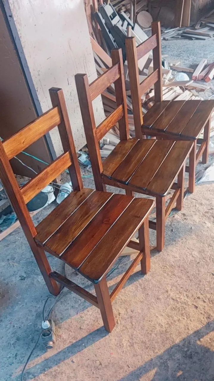 Cadeiras de eucalipto envernizado  - Foto 5